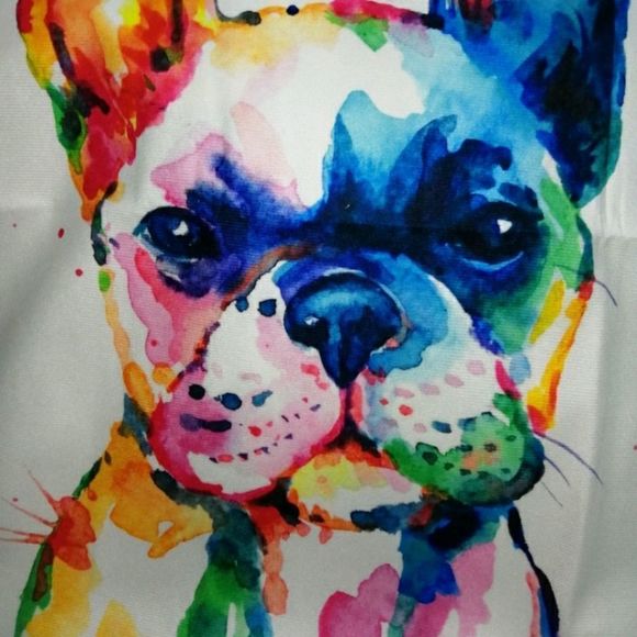 Dog Pattern Pop Art Colorful Bulldog Design Pillow Cover Pillowcase - Picture 5 of 7